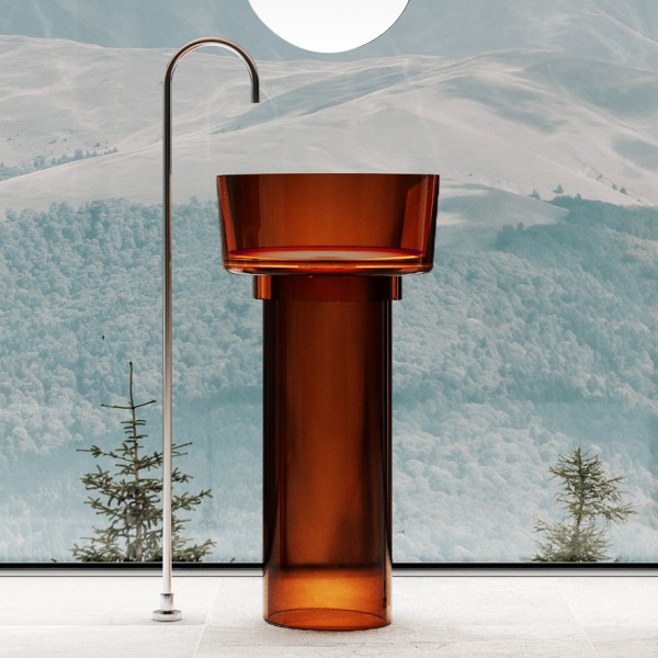 Напольная раковина из полиэфирной смолы Abber Kristall AT2702Opal фото