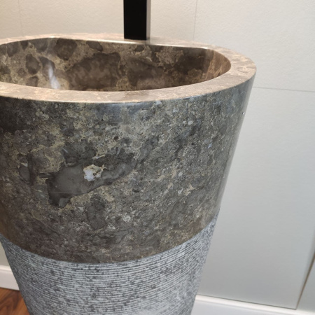 Раковина напольная из мрамора Grey MN-01349 (40*40*90) фото