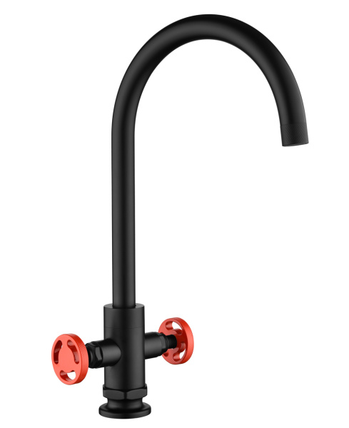 Смеситель для кухни Kaiser Topaz 17333-2 черный матовый фото