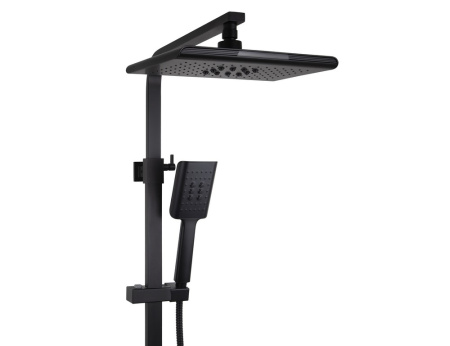 Душевая система (стойка) с термостатом Kaiser Quadris 25182-2 черная матовая фото