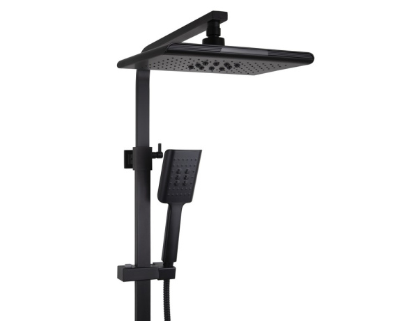 Душевая система (стойка) с термостатом Kaiser Quadris 25182-2 черная матовая фото