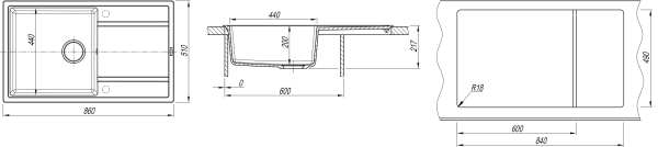 Кухонная мойка ЛИПСИ 860 Florentina 20.130.D0860 жасмин фото