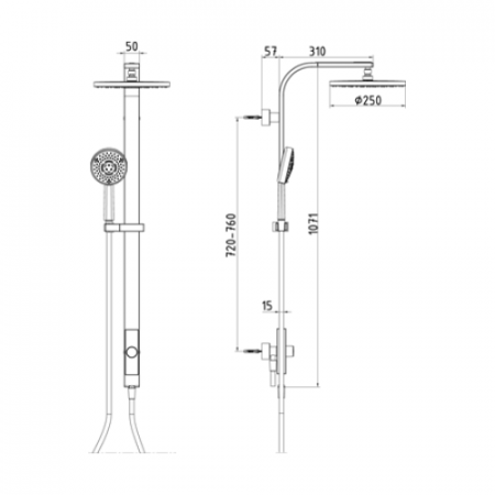 Душевая система (стойка) E.C.A. Nov 102158005 фото