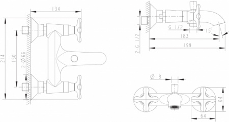 Смеситель для ванны с душем Bravat Summer Rain F677111C-01 фото