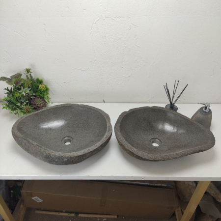 Раковина из речного камня ПАРА!!! RS01730 (55*42*15) фото