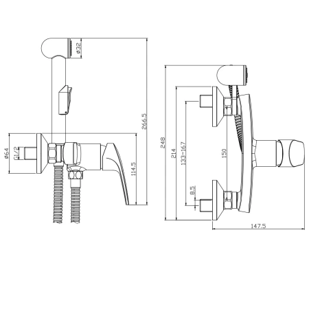 Гигиенический душ Rossinka RS45 RS45-52 фото