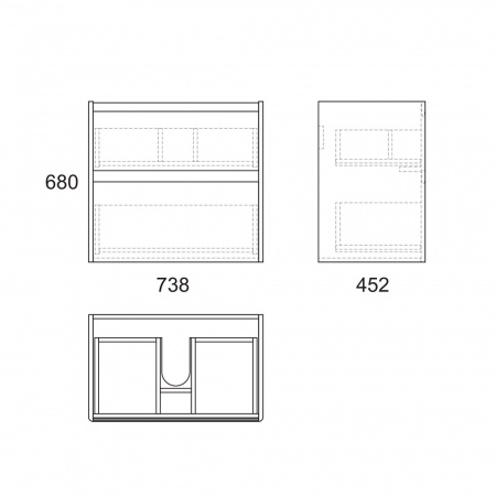 Тумба под раковину OWL 1975 Malaren 80 OW03.06.05 фото