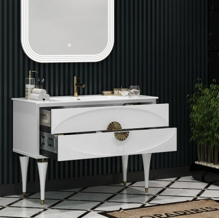 Мебель для ванной Smile Ибица 120 белый/золото фото