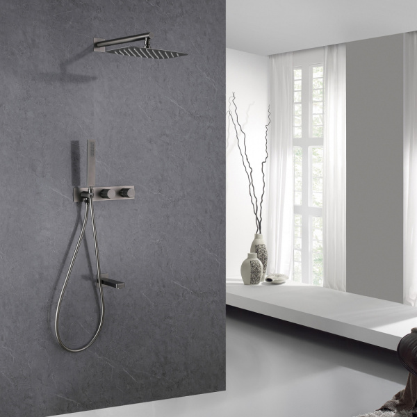 Душевая система скрытого монтажа Abber Rund AF8717NG никель фото