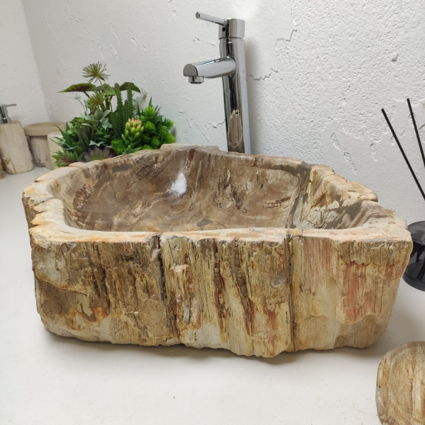 Накладная раковина из окаменелого дерева Fossil Basin OD-01287 (60*44*15) фото
