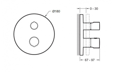 Термостатический смеситель для душа Jacob Delafon Round E75390-CP фото