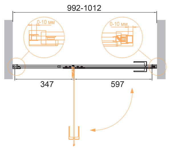 Душевая дверь Cezares Bellagio BELLAGIO-B-12-100-C-NERO фото