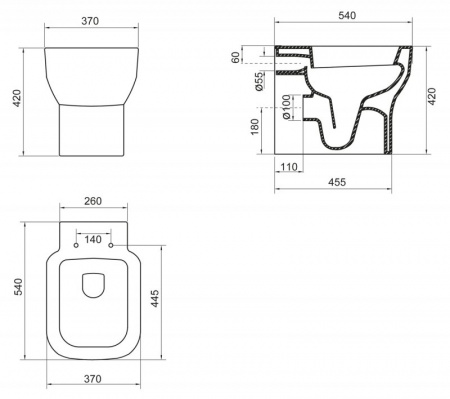 Унитаз приставной BelBagno Vaso BB127CB фото