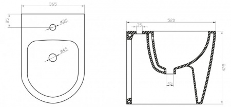 Биде напольное BelBagno Marino BB105B фото
