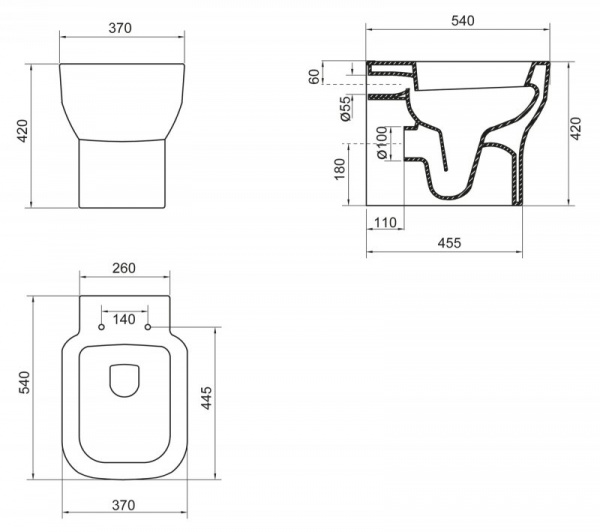 Унитаз приставной BelBagno Vaso BB127CB фото