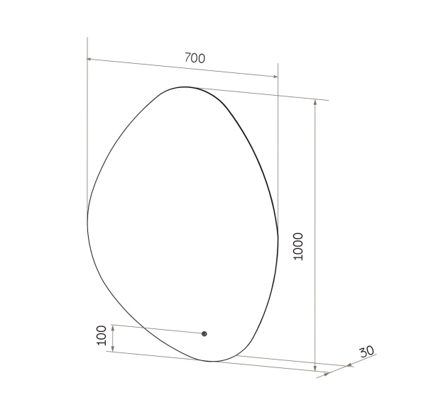 Зеркало SINTESI ESTRO 70 с LED-подсветкой 700х1000 SIN-SPEC-ESTRO-VERTIC-70 фото