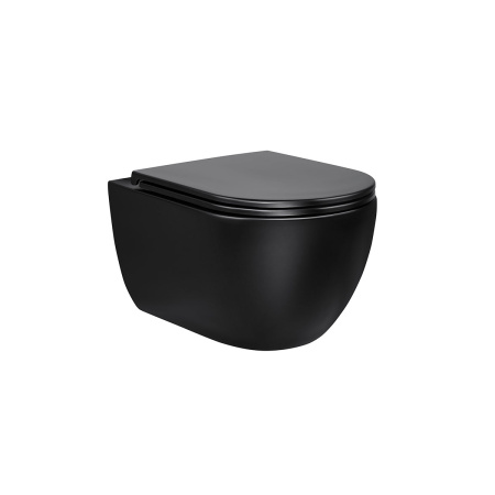 Подвесной унитаз безободковый Vincea Evo VT1-34MB с сиденьем фото