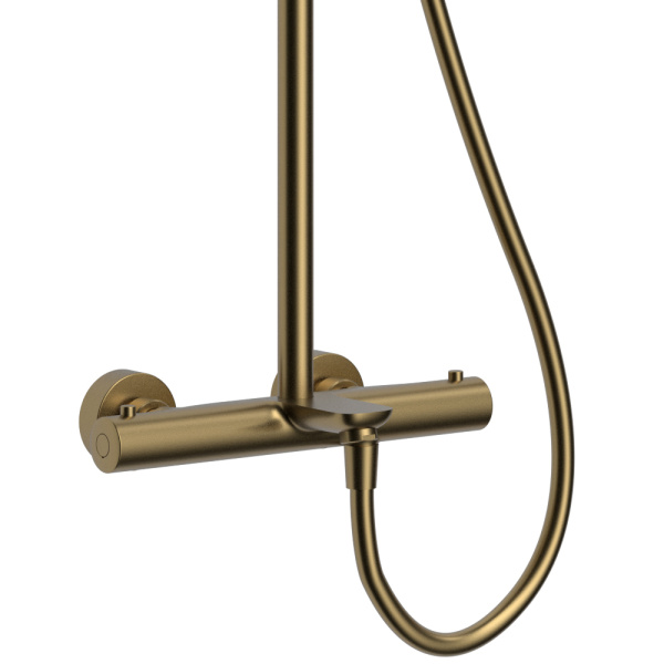 Душевая система (стойка) с термостатом Raiber Premium Graceful RPG-007 матовое золото фото