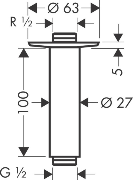 Держатель верхнего душа Hansgrohe 27479000 фото