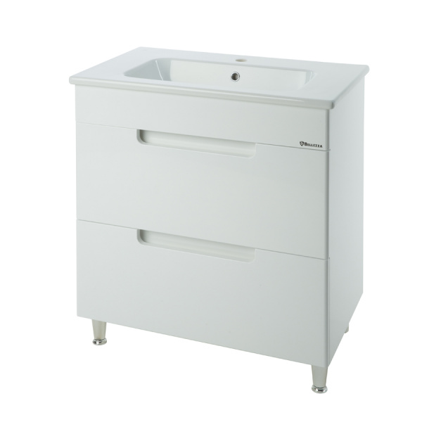 Тумба под раковину с 2 ящ. Bellezza Сириус 80 белая фото