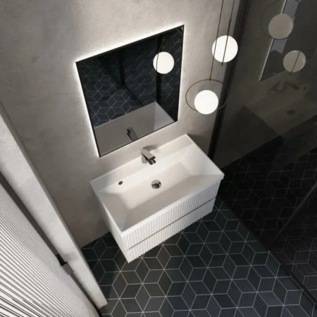 Тумба под раковину Aquame S1 AQM900180WH 80 см, белый глянец фото