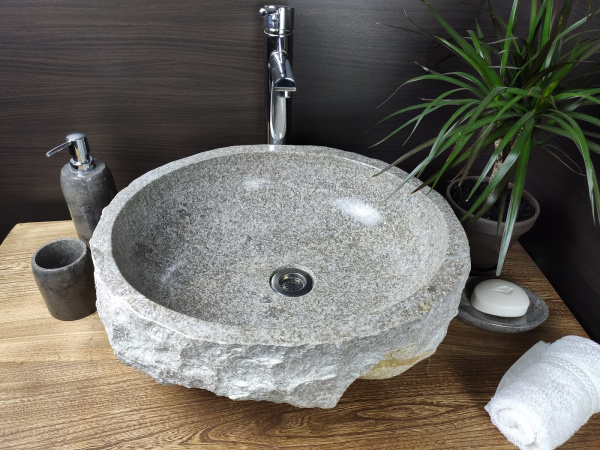 Накладная раковина из оникса Indo Erozy Grey EO-00268 фото