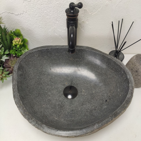 Накладная раковина из речного камня RS01527 (49*39*15) d3 фото