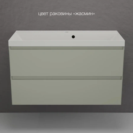 Тумба подвесная под раковину Style Line Манхэттен 100 ЛС-00002358 олива фото