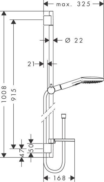 Душевой гарнитур Hansgrohe Raindance Select Е 120 3 jet 26621000 90 см фото