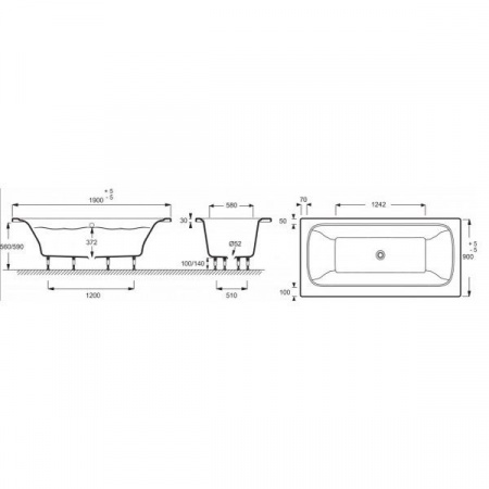 Акриловая ванна Jacob Delafon Elite E6D033-00 190х90 фото