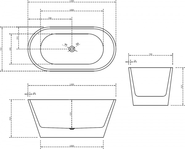 Ванна акриловая Abber AB9203-1.4 140x70 фото
