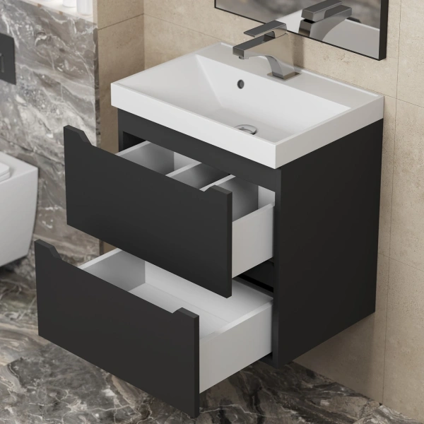 Тумба под раковину Uperwood Tanos 50 2930205148 черная матовая фото