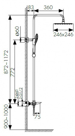 Душевая стойка с термостатом Kaiser Cezar 05282 фото