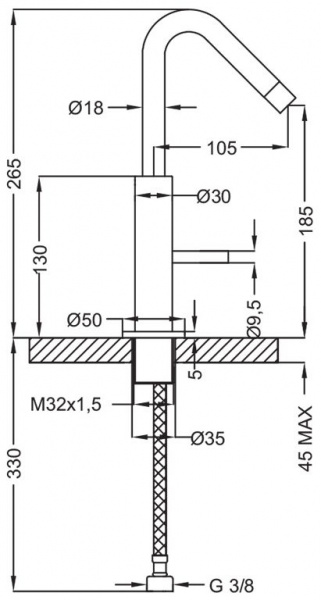 Смеситель для раковины Cezares Eco ECO-LSM2-01-Cr фото