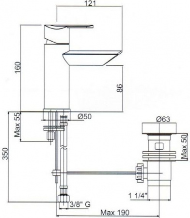 Смеситель для раковины Cezares Garda GARDA-LSM1-01-Cr фото
