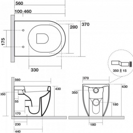 Унитаз приставной Kerasan Flo 311801bi фото