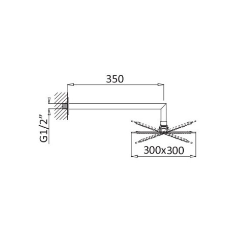 Верхний душ с кронштейном Cezares CZR CZR-B-TDD-30-01 фото