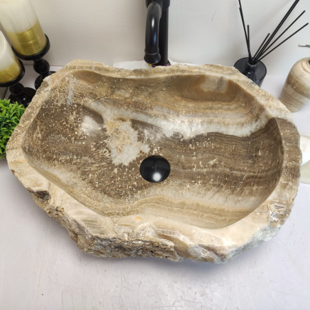 Накладная раковина из оникса Erozy Grey EO-00639 (53*42*15см) фото