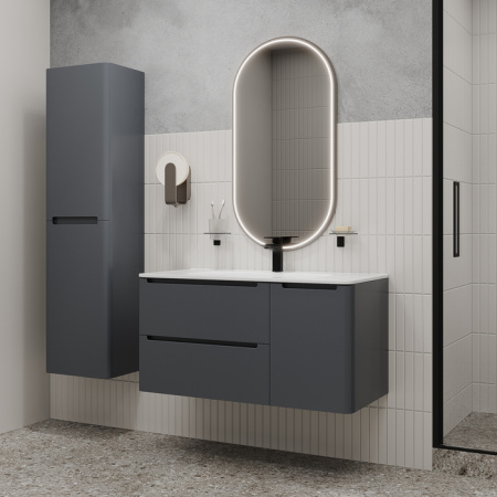 Шкаф-пенал Iddis Edifice EDI40D0i97 темно-серый фото