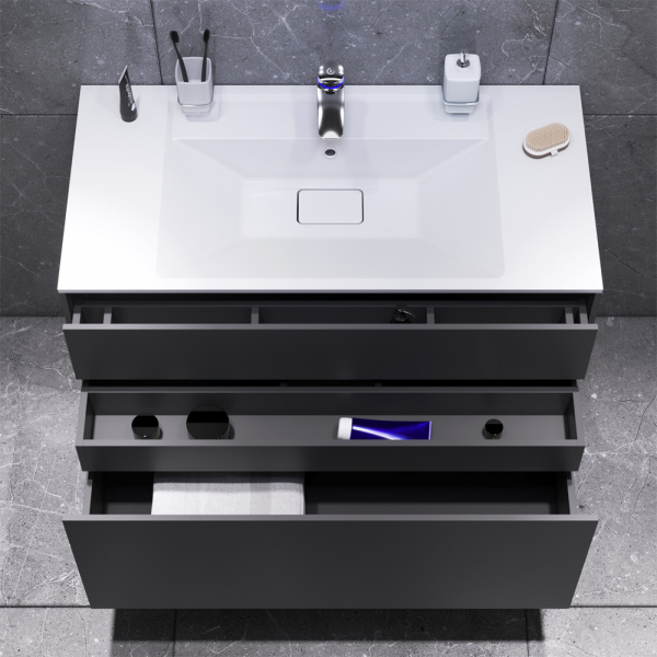 Тумба под раковину подвесная AM.PM Inspire 2.0 M50AFHX1003GM графит матовый 100,8 см фото