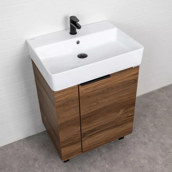 Тумба с раковиной Comfortу Асти 60Н 00-00022668C дуб тёмно-коричневый фото