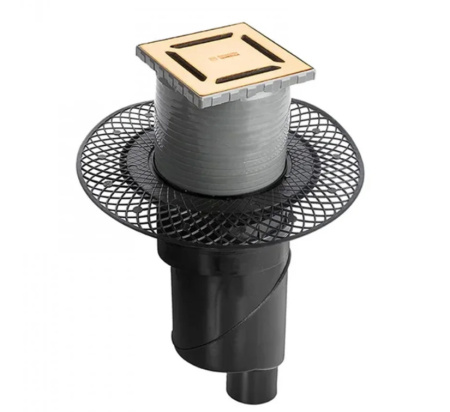 Душевой трап Berges Platz Norma 100х100 вертикальный слив, золото фото