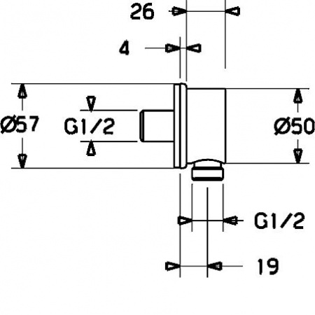 Шланговое подсоединение для скрытого монтажа Hansa Viva 44250000 фото