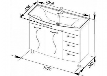 Тумба с раковиной Aquanet Моника 105 00212600 фото