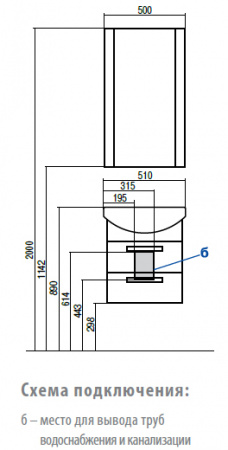 Тумба под раковину Акватон Ария 50 М 1A140001AA010 фото