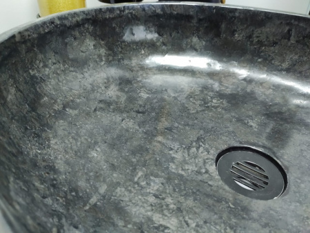 Раковина из мрамора Indo Oval Black Tin Lip MO-00352 фото