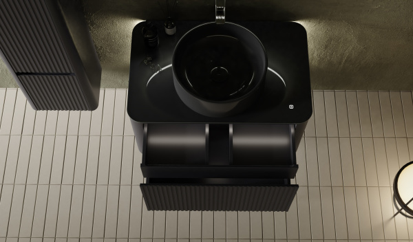 Тумба под раковину с подсветкой Jorno Lumino 80 Lum.01.80/P/A/JR антрацит фото