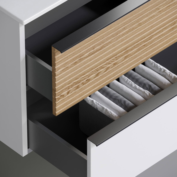 Тумба под раковину Sancos Delta DL120W дуб светлый/белый фото