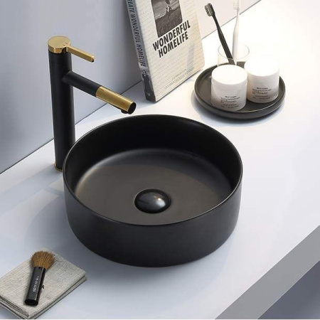 Накладная раковина Comforty 9110MB 00-00002766 39x39 черная матовая фото