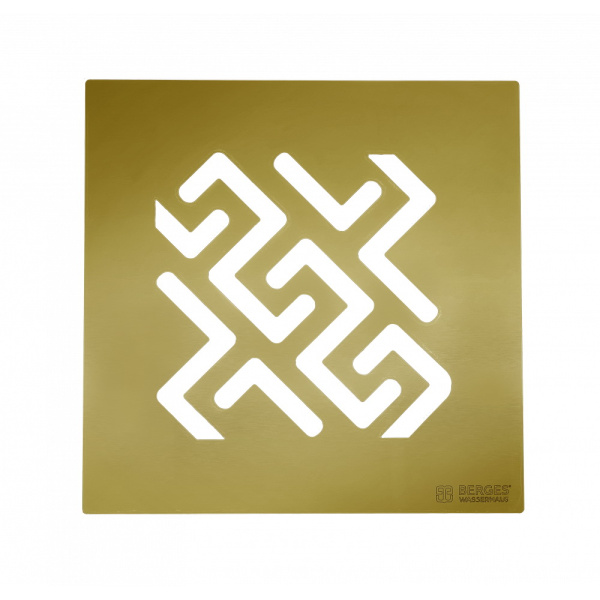 Душевой трап Berges Platz Antik 100х100 боковой слив, бронза фото